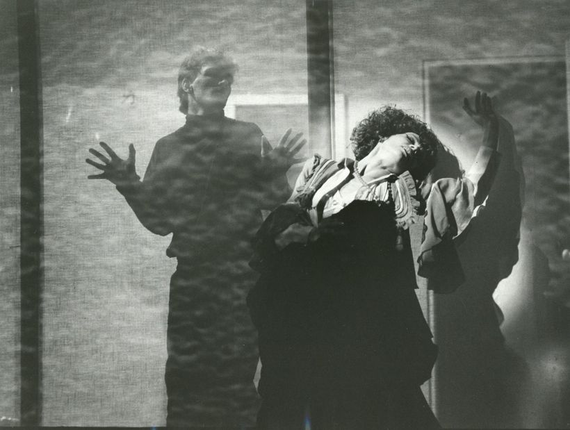 Normanova matka v baletu Psycho (Nelly Danko s Jiřím Pokorným. Foto: Oldřich Pernica.